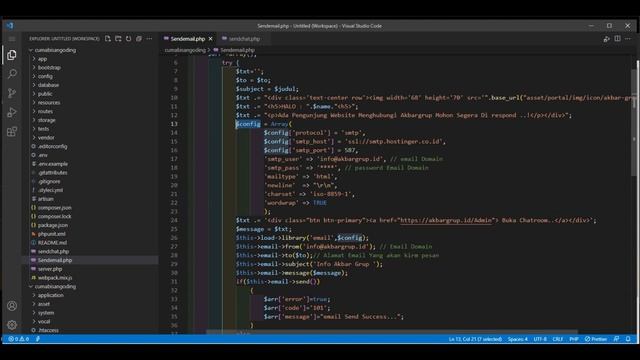 Tutorial membuat Source code Mengirim email lewat domain website pribadi dengan php codeigniter смотреть онлайн
