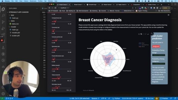 Streamlit Python Course: Build a Machine Learning App to Predict Cancer
