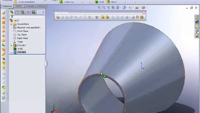 E23 E24 SolidWorks 2008 - Sheet Metal Cylinders & Cones смотреть онлайн