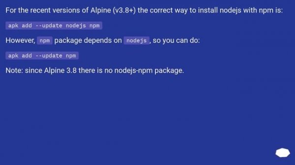 How to install npm in alpine linux