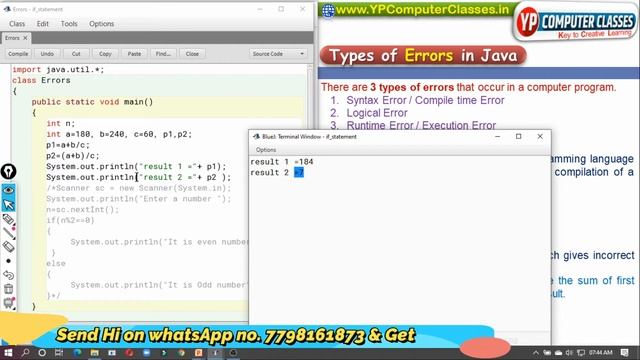 Types of Errors in Java | Easiest explanation with practical | Errors in java programming смотреть онлайн