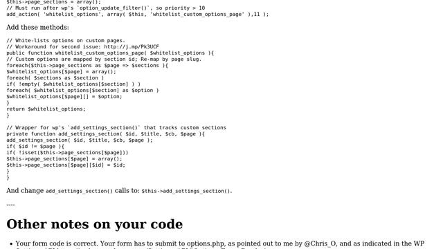 Wordpress: "Error: Options Page Not Found" on Settings Page Submission for an OOP Plugin смотреть онлайн