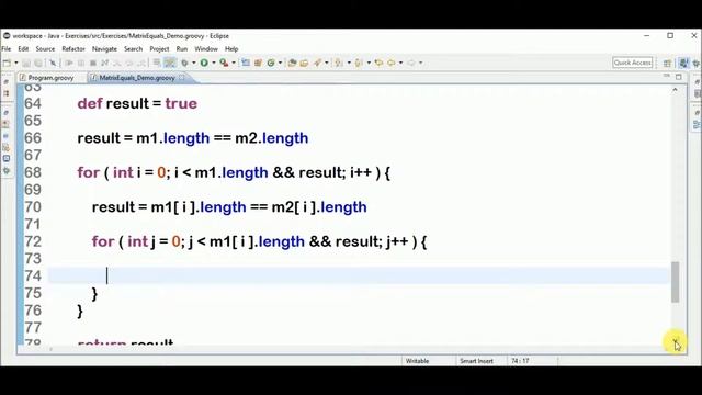 matrix compare in groovy смотреть онлайн