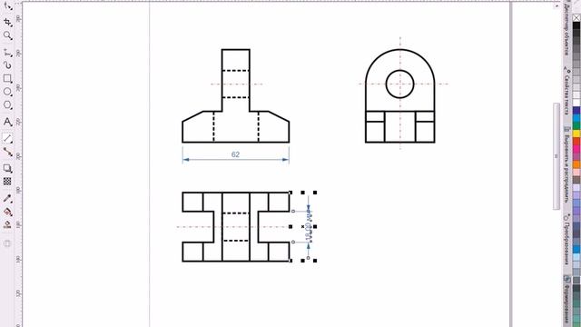Нанесение размеров на чертеж в Corel смотреть онлайн