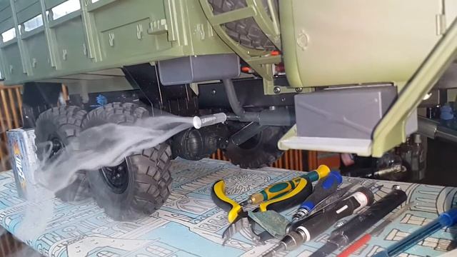 Ural-4320.(1:12) Проверка работы-2 дымогенератора Burn смотреть онлайн