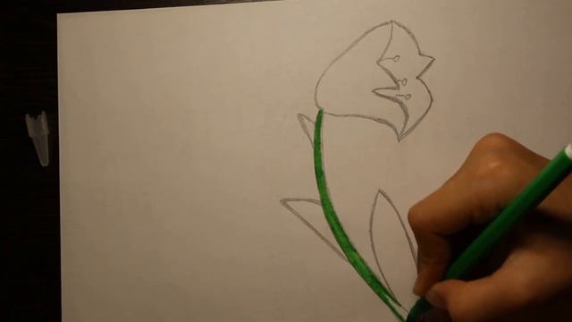Учимся рисовать цветок колокольчик. смотреть онлайн
