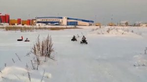Зимние покатушки на квадроциклах Yamaha raptor 660 и мотолэнд 125