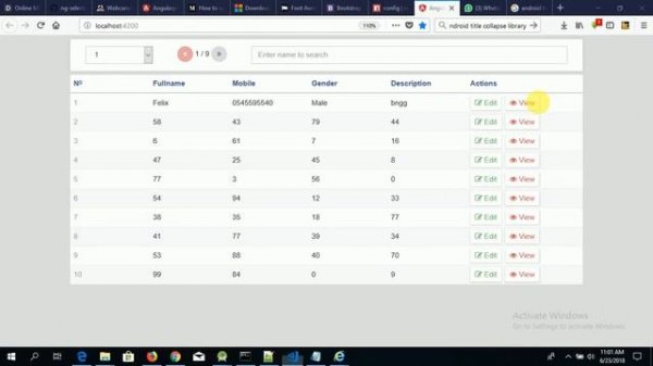 Angular datatable library with buttons,search and paginations. V 1.0.0. Support Angular 6