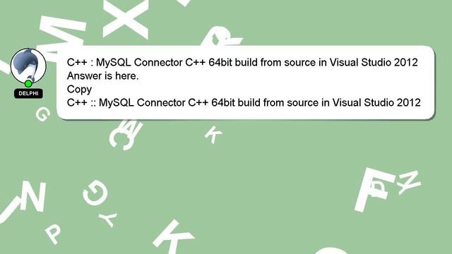 C++ : MySQL Connector C++ 64bit build from source in Visual Studio 2012 смотреть онлайн