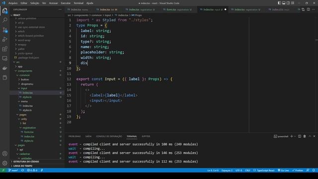 16 - Criação do form unity e componente input com Next e React - Styled Components смотреть онлайн