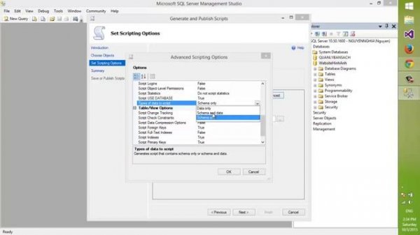 Export SQL Server to . sql file