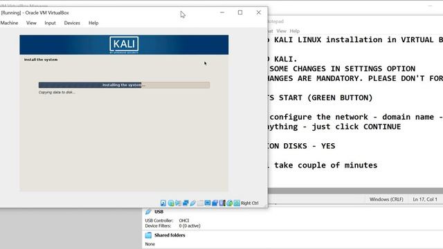 KALI LINUX Installation in Oracle Virtual machine 6.1 смотреть онлайн