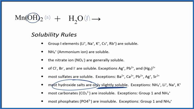 How to write the equation for Mn(OH)2 + H2O смотреть онлайн