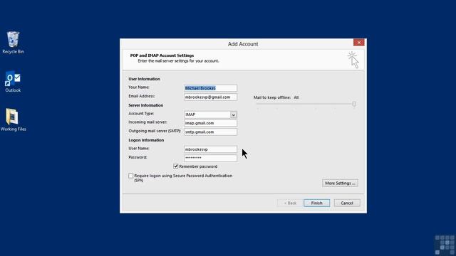 4. Как добавить свою почту в Аутлук Часть 3 смотреть онлайн