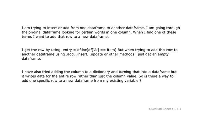 Pandas : adding row from one dataframe to another смотреть онлайн