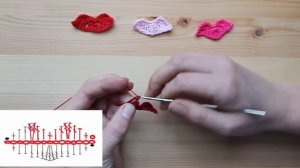 губы красные, вяжем крючком, бесплатный разбор схемы