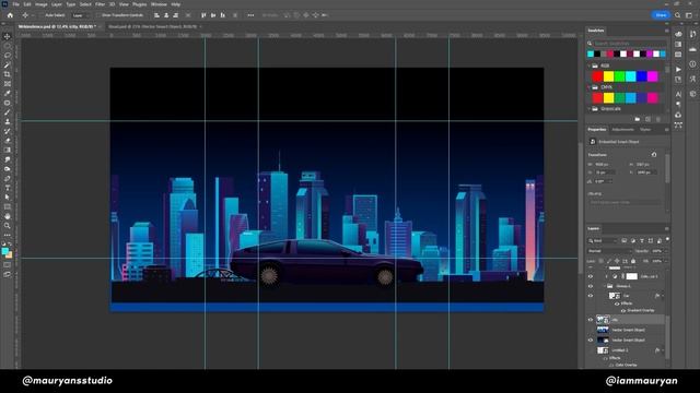 Making Retrowave Art Using Blender 3D and Photoshop | Speed Art смотреть онлайн