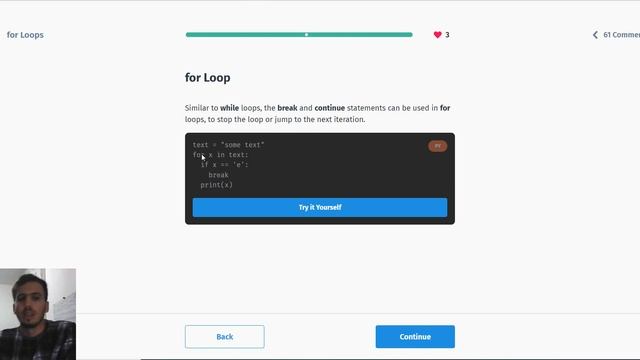25 - for loops - learning python for beginner with sololearn смотреть онлайн