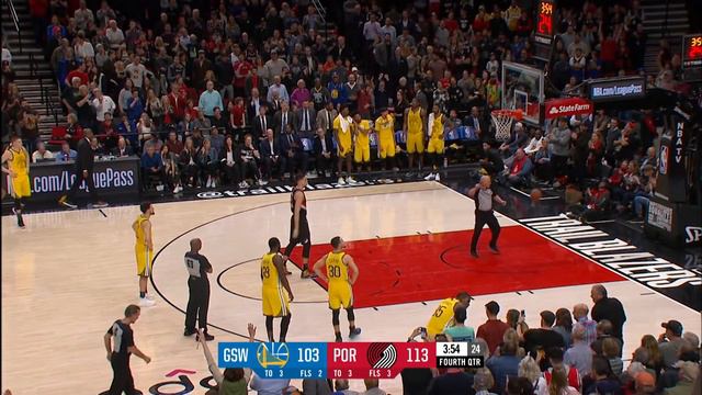 Trail Blazers score 8 points on one possession vs. Warriors смотреть онлайн