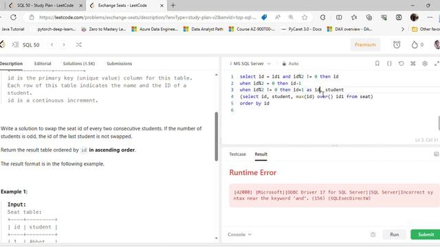 Exchange Seats Solution LeetCode SQL 50 / Subscribe to help смотреть онлайн