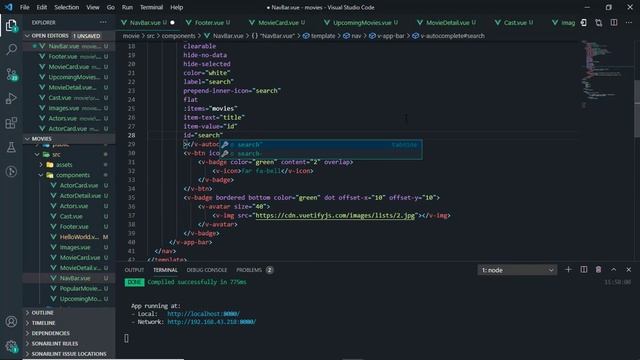 Vuejs - Vuetify UI Design, Movie Application - API - Search part 7/7 смотреть онлайн