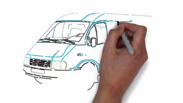 ПАССАЖИРСКАЯ ГАЗЕЛЬ рисунок. Как нарисовать газель карандашом смотреть онлайн