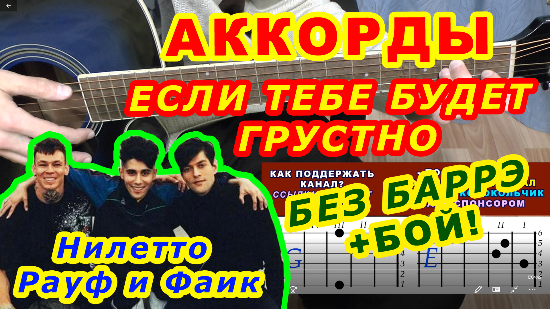 Если тебе будет грустно Аккорды ? Rauf & Faik Niletto Рауф и Фаик Нилетто ♪ Разбор песни на гитаре смотреть онлайн