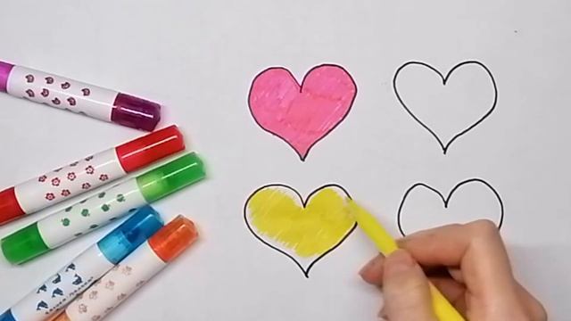 Рисуем сердечки для детей. How to draw hearts. смотреть онлайн