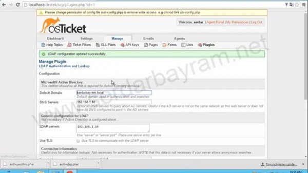 Osticket Active Directory(Ldap) Authentication