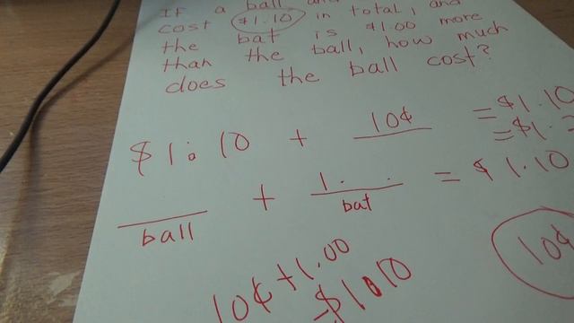 The Bat and The Ball question Explained. Not using Algebra. смотреть онлайн