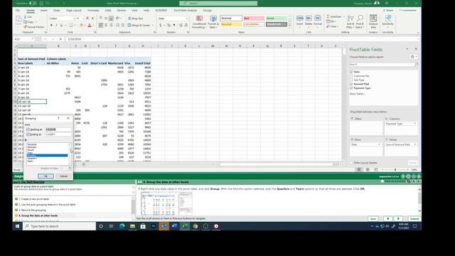 Excel Expert Lesson 3 6 Manually Grouping Pivot Table Data смотреть онлайн