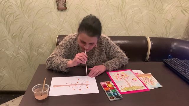 Мастер-класс по кляксографии "Осень" смотреть онлайн