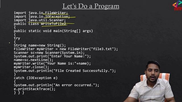Java File Handling | Creating a File and Writing Data to File | In Hindi смотреть онлайн