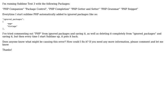 Sublime Text 3 Automatically adds PHP to Ignored Packages (2 Solutions!!) смотреть онлайн