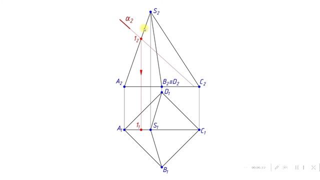 1_Линия сечения гранной поверхности фронтально-проецирующей плоскостью смотреть онлайн