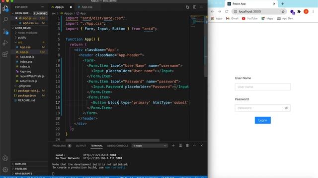 Ant Design Form component usage in ReactJS app | Create Ant Design Forms | Get Antd Form Values смотреть онлайн