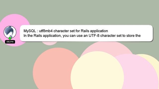 MySQL : utf8mb4 character set for Rails application смотреть онлайн