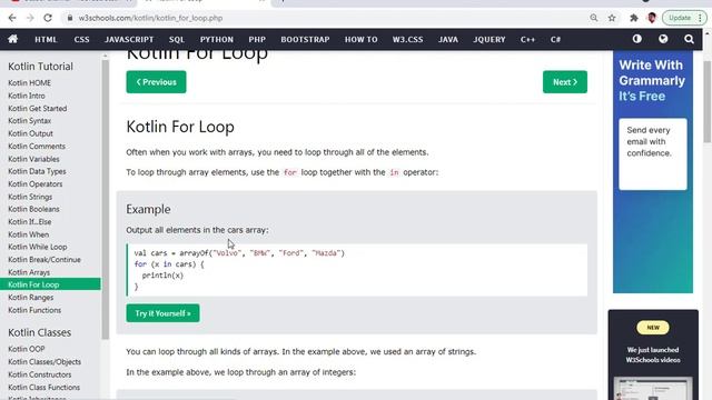 Pemrograman Kotlin - Loop Through an Array #23 смотреть онлайн