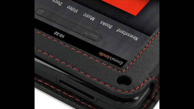 PDair Leather Case for Amazon Kindle fire - Book Type (Black/Red Stitchings) смотреть онлайн