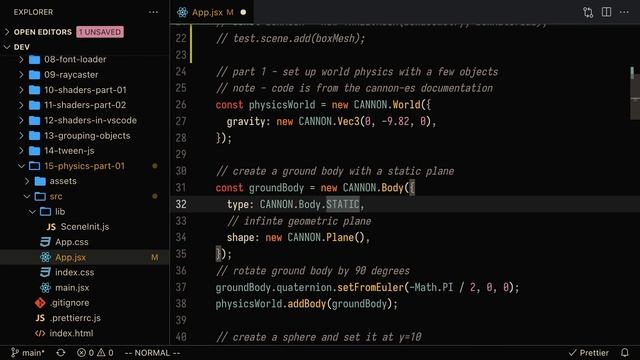 Three.js + Cannon.js Tutorial (part 1/2) | Intro to Physics with JavaScript смотреть онлайн