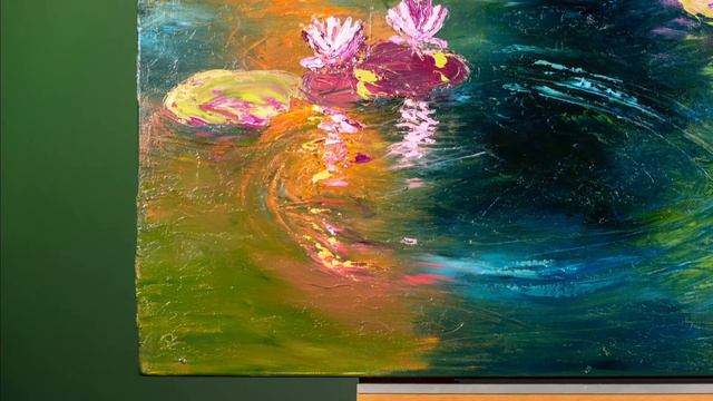 "Water Lily Reflections" - Original Oil Painting on Boxed Canvas by Paul Kenton смотреть онлайн