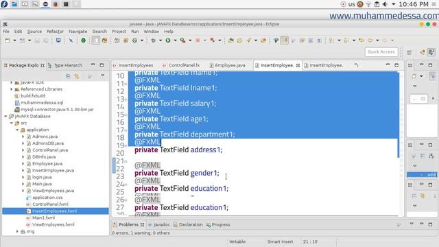 14 JAVA FX and MySQL employee project смотреть онлайн