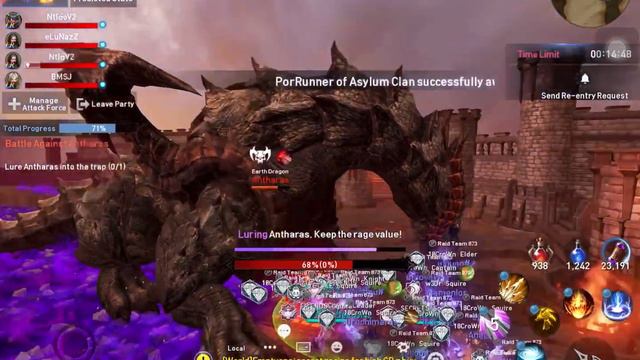 [Lineage 2 Revolution]Antharas Raid Boss Phase1-3 (18CroWn Members) Wednesday End