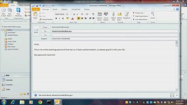 Kevin Mitnick Email Interception Demonstration смотреть онлайн