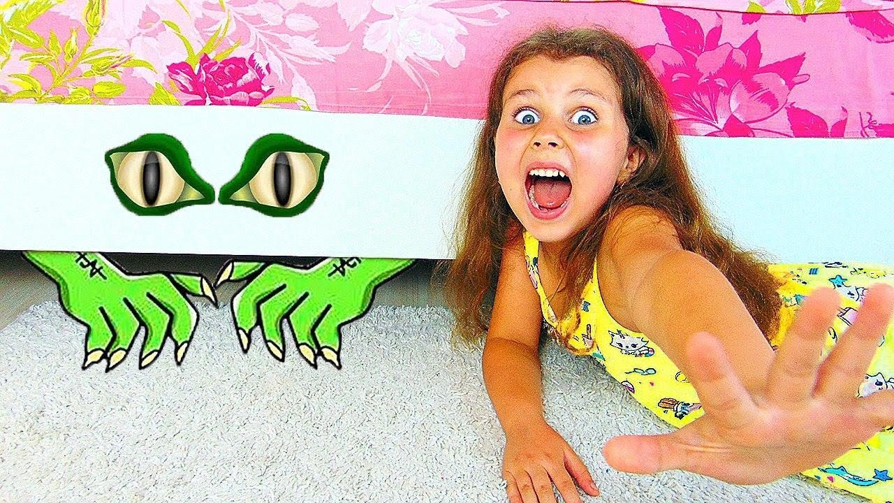 Милана и папа - История про монстра под кроватью смотреть онлайн