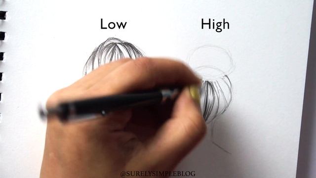 SURELYSIMPLE // HOW TO DRAW: HIGH VS. LOW BUN (Hair drawing + Art Journaling) смотреть онлайн