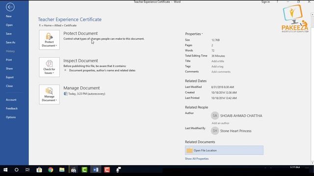03. MS Word - Class 03 . Protect with a password (microsoft word 2019 tutorial) Urdu - Hindi смотреть онлайн