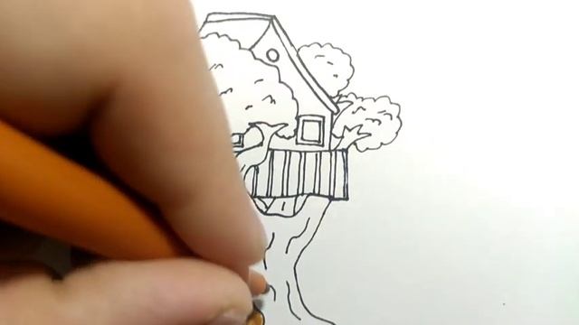 Как нарисовать домик на дереве смотреть онлайн