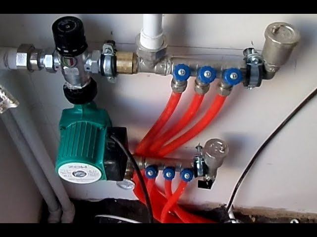 Смесительный узел для теплого пола! Теплый пол водяной своими руками Опрессовка отопления смотреть онлайн