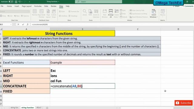 String/text functions in Excel смотреть онлайн